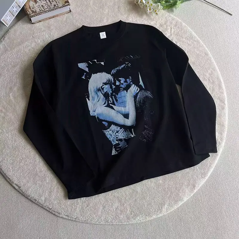 

90s Harajuku y2k Vintage LongSleeve Women Tees Tops Punk Gothic Graphic LongSleeve clothes Emo Girl Retro Winter And Autumn Tops