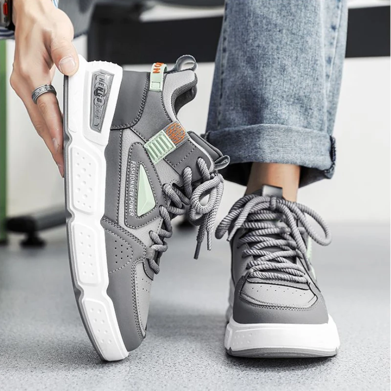 Summer New Men's Sneakers Fashion High Top Casual Shoe Trend Street Skate Shoes for Men Lace Up Platform Shoes Zapatillas Hombre