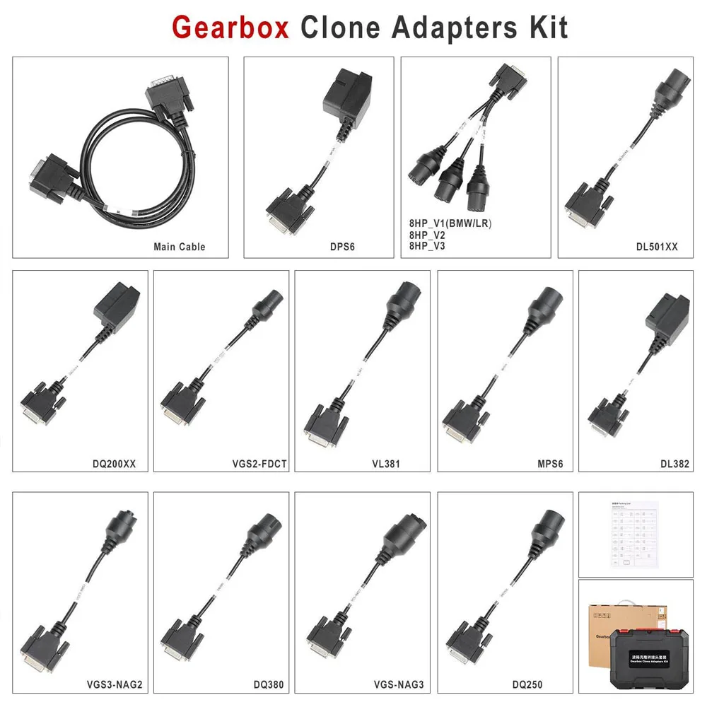 Launch X431 Gearbox Clone Adapters Kit Connectors for X-prog3 Xprog 3 Xprog3 /Launch X431 ECU Programmer /X prog3 PC Adapter