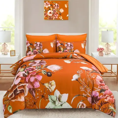 Pieces Purple Floral Comforter Sets Full Queen King Bed In A Bag,Elegant Flower Comforter With Sheet Set, Soft Microfiber Beddin