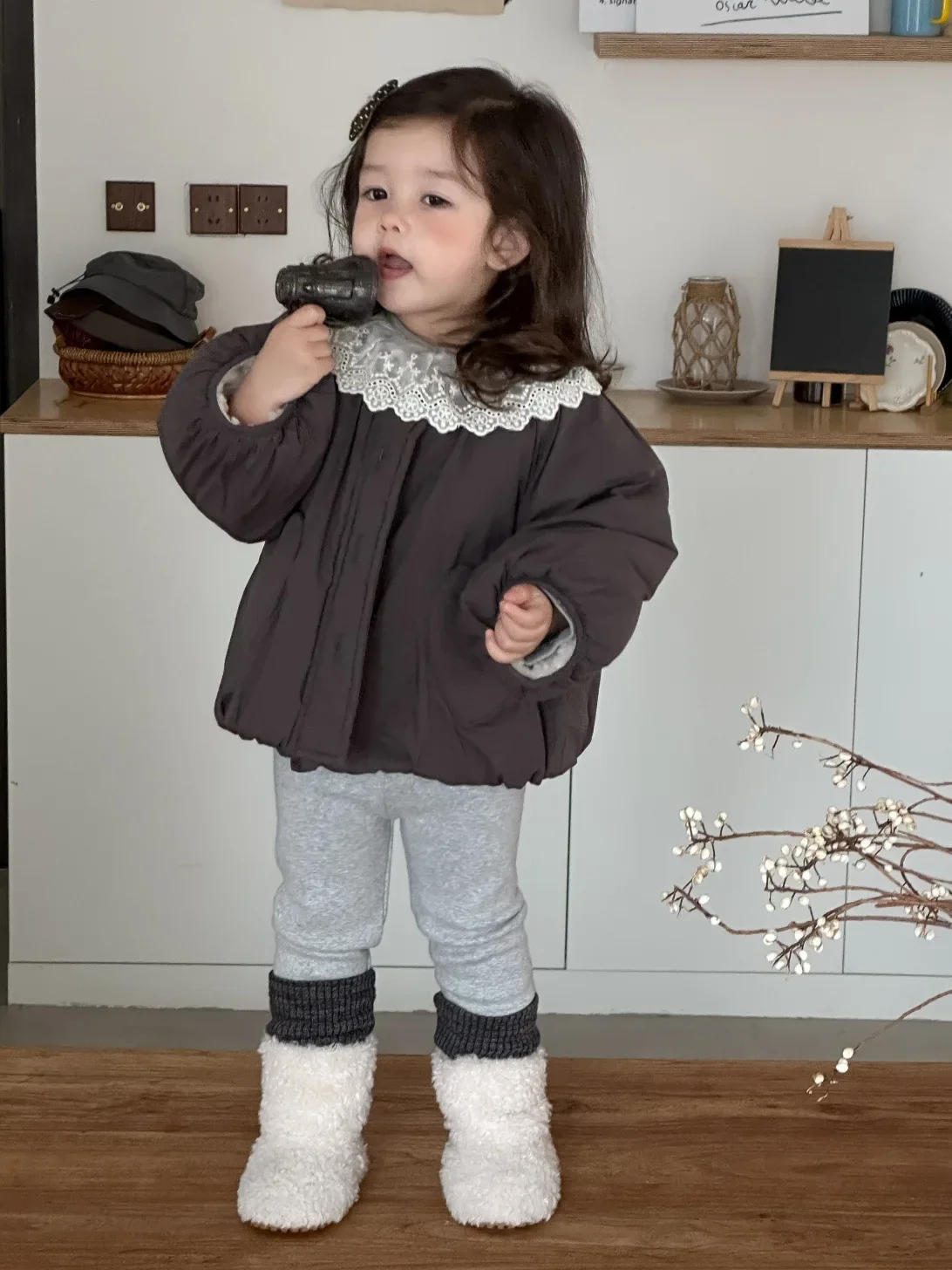 2025 Winter New Baby Cotton Padded Jacket Infant Girls Warm Coat Plus Velvet Thick Infant Casual Cardigan Toddler Clothes