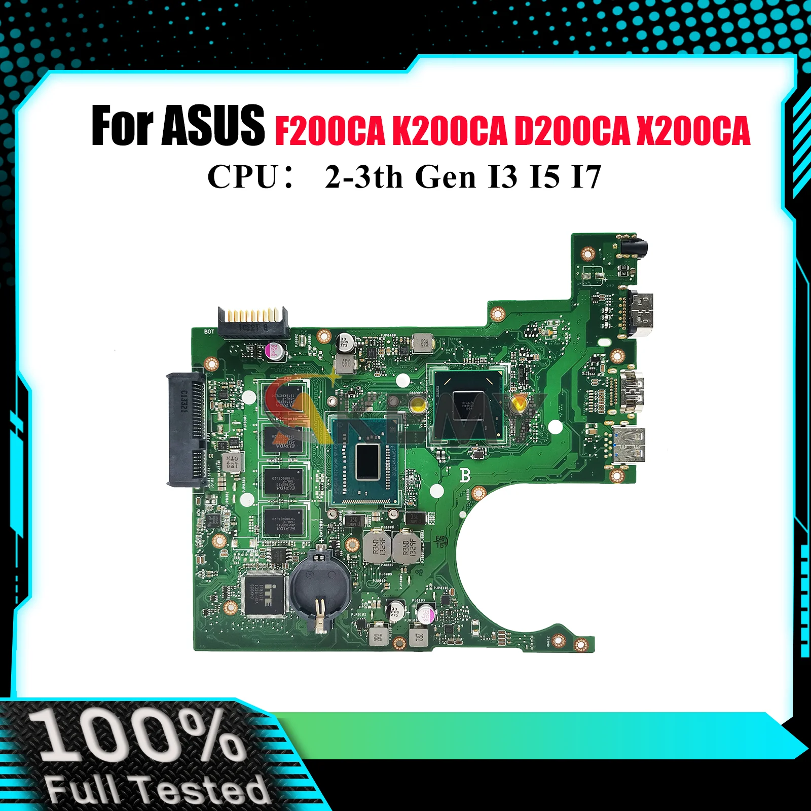 

Материнская плата для ноутбука X200CA для ASUS VivoBook X200CA K200CA D200CA F200CA X200C, материнская плата для ноутбука с процессором I3 I5 I7, 100% тестирование в порядке