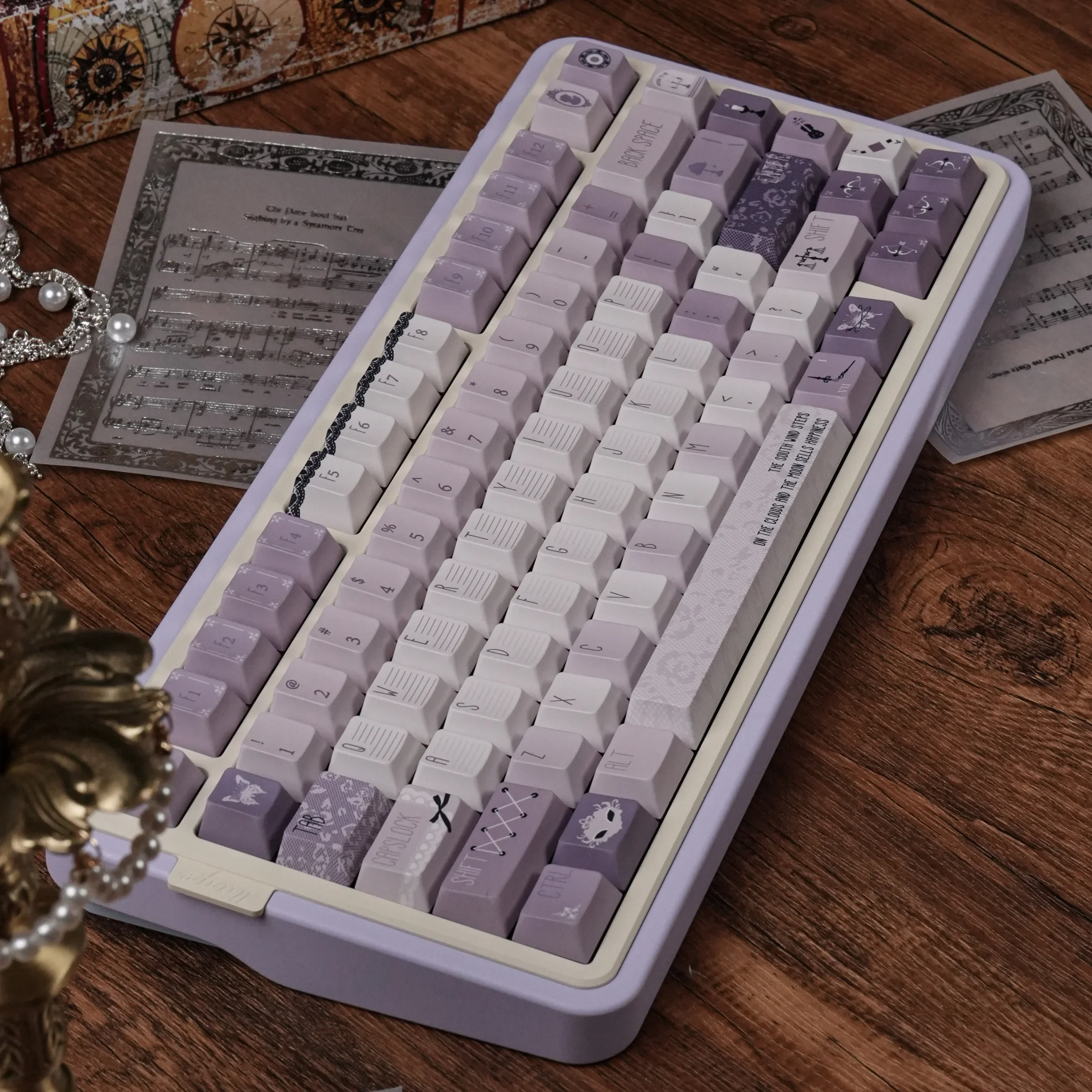 

ZONGJI Highly Sublimated Purple Keycaps Cute Design Original Keyboards Accessories for Geeks And Gamers