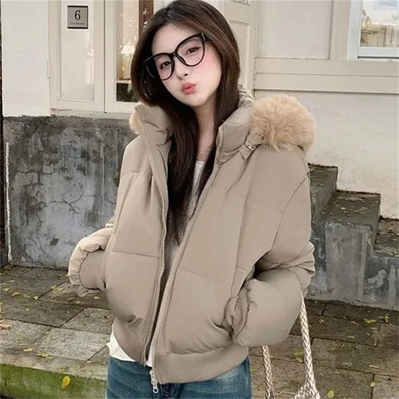 

Зимние корейские парки, женские модные толстые теплые пуховые хлопковые пальто с капюшоном, женская повседневная куртка, парка, женская верхняя одежда для хлеба