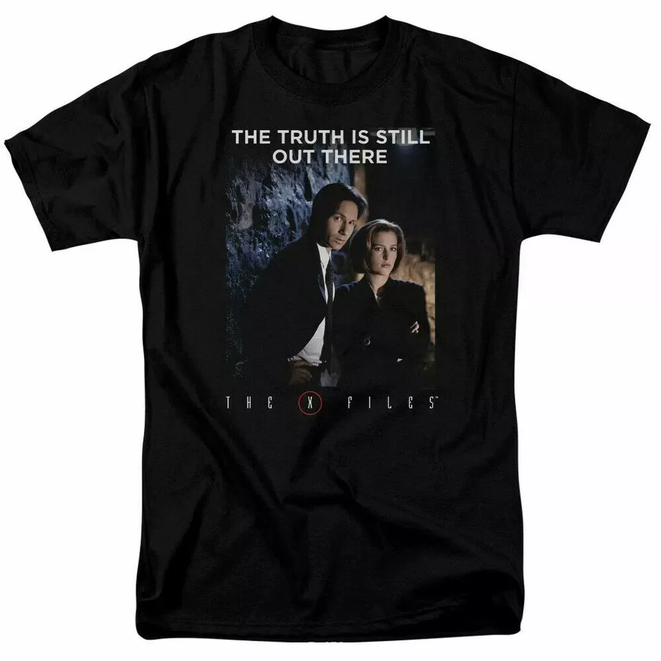 The X Files Teamwork Truth T Shirt Mens TV Show Alien UFO Retro Black