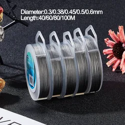0.3/0.4/0.45/0.5/0.6mm Stainless Steel Tiger Tail Nylon Coated Beading Rope Wire For DIY Bracelet Crafts Jewelry Making