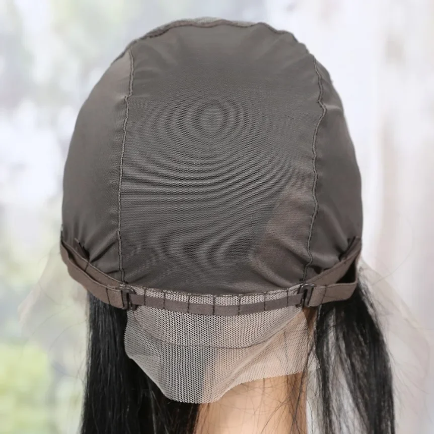 Straight Virgin Hair 13x6 Lace Front Wig Cap with Adjustable Straps, Natural Hairline Transparent Lace Frontal Only Wig Cap
