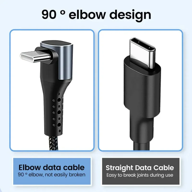 90 Degree Short Cable USB Type C To Type C 66W Power Bank Fast Charge Data Cord 25CM 50CM USB C Cable For iphone Huawei Xiaomi