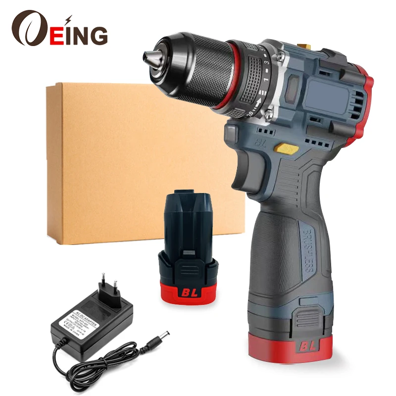 16.8V Brushless Electric Drill Cordless Screwdriver Power Tool Brushless Motor Lithium Screw Driver Hand Drill Repairing Kit