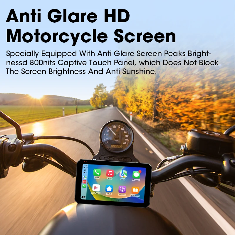 Develuck 5.5 بوصة IP67 مقاوم للماء للدراجات النارية Carplay GPS الملاحة أندرويد السيارات الدراجات النارية DVR محرك مسجل موتو 2K مراقب #4
