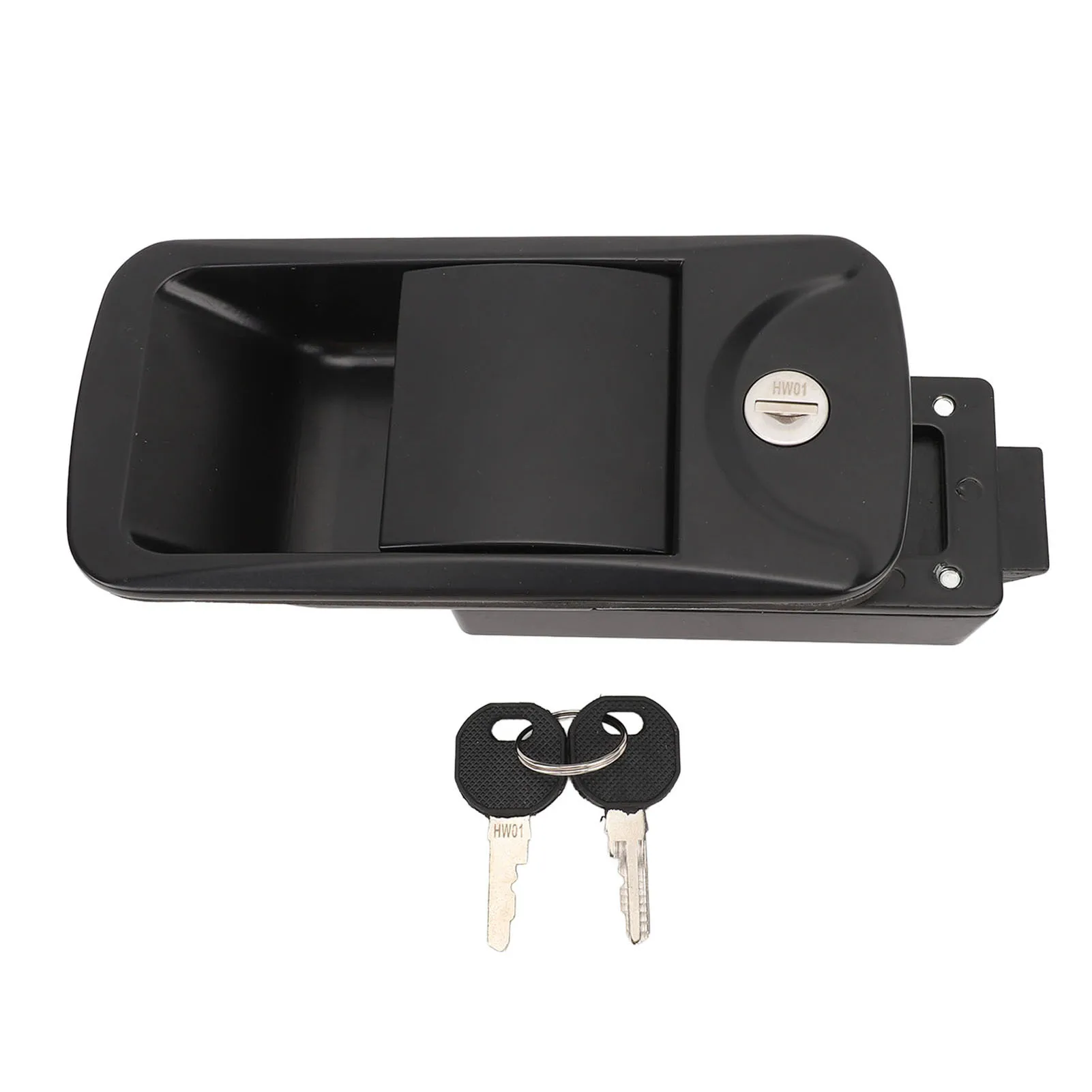 

New RV Door Lock with 2 Keys Zinc Alloy Flush Mount RV Door Latch Handle for Yacht Caravan Black 6.2 X 3in RV Entry Door Lock