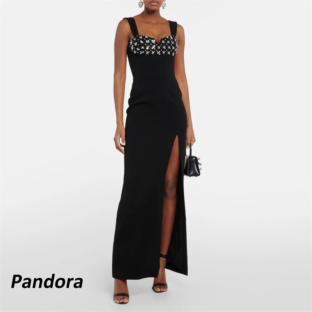 

Pandora Mermaid Beaded Sweetheart Dubai Prom Dress Crystal Thick Straps Summer Elegant Evening Party Dress 2024 robes de soirée