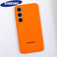 For Samsung Original Silicone Solid Color Phone Case For Galaxy S25 Ultra S24 S23 S22 Ultra S25 Plus S24 FE Case & Official Box
