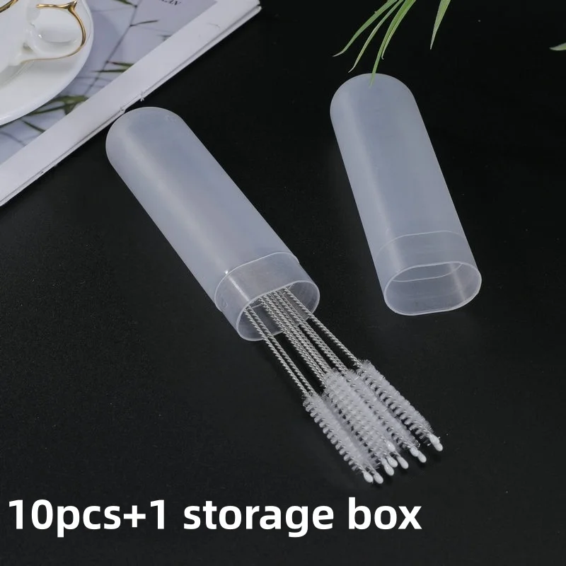 10Straw cleaning brush+1A storage box，Extra-long straw cleaning brush set - Suitable for large cups、Cup with straw、Water bottles