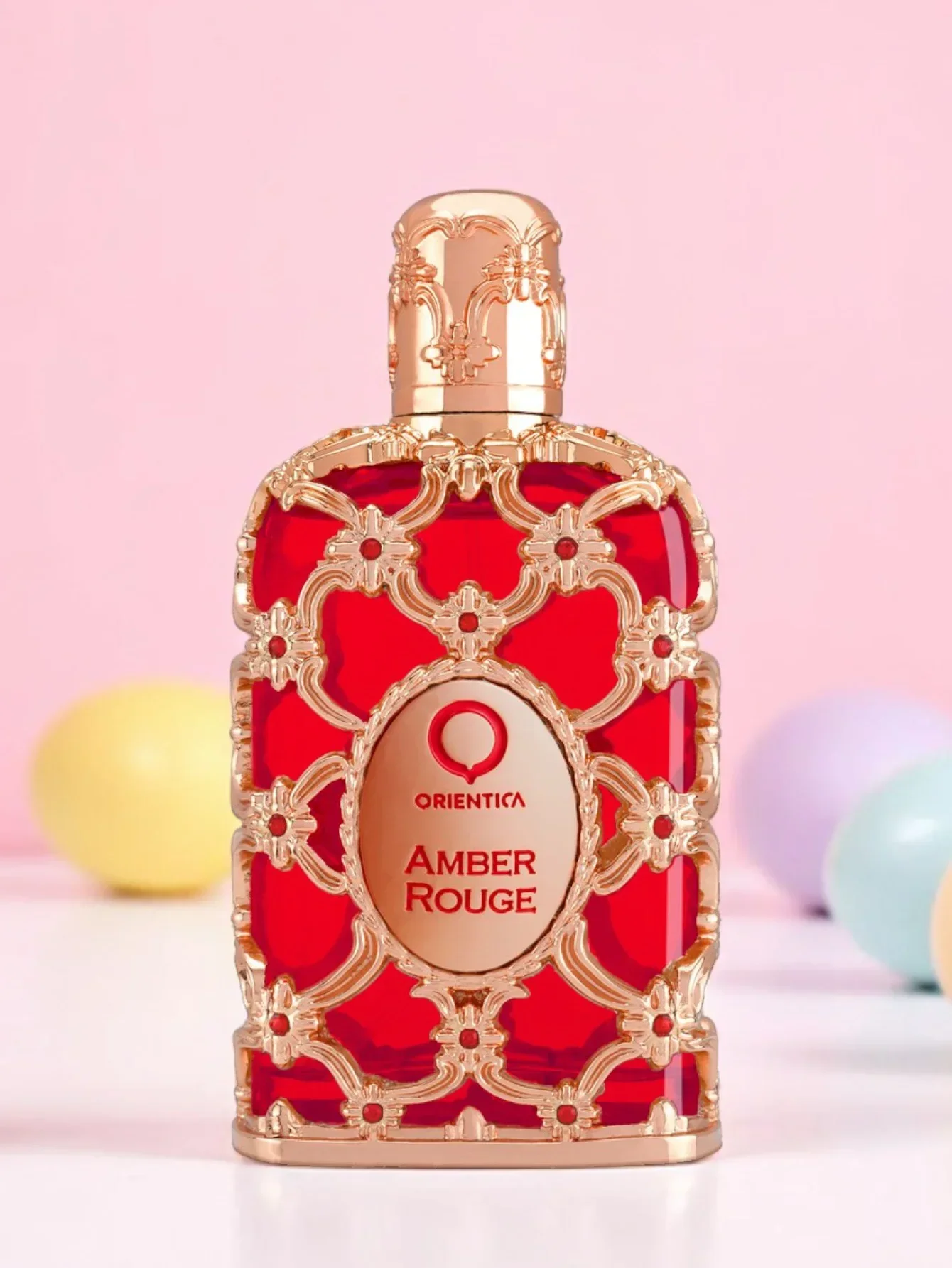 Orientica Amber Rouge Eau De Parfum 80ml – Profumo unisex floreale Sweet Amber a lunga durata, regalo di festa di lusso per Natale