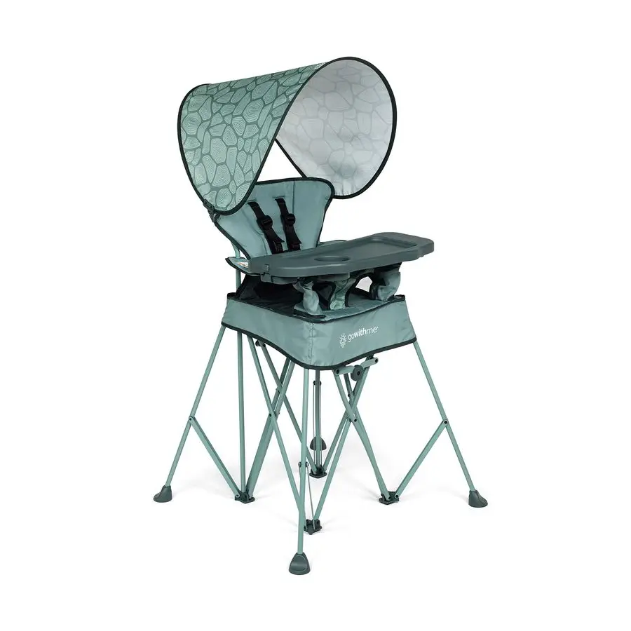 

Delight Go with Me Uplift Deluxe Portable High Chair Travel High Chair Sun Canopy Indoor and Outdoor Green Garden