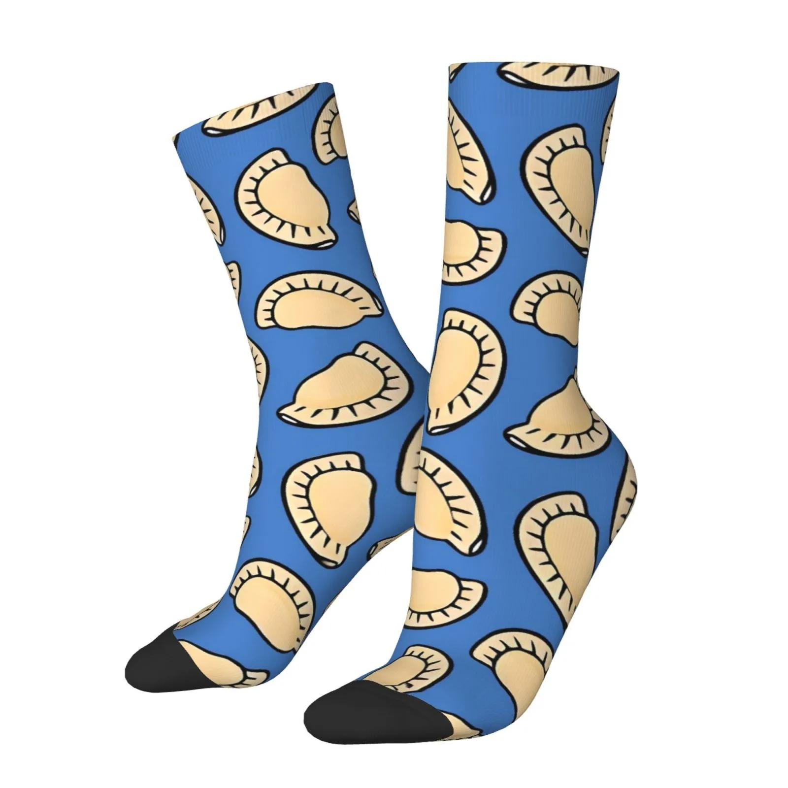 Novelty Dumpling Print Crew Socks for Men Women Breathable Durable Themed Casual Socks