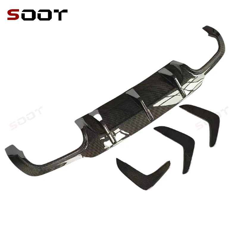 For Mercedes-Benz C Class W204 C63 AMG 2012-2014 Carbon Fiber Rear Bumper Diffuser Lip Spoiler Splitter Protector Upgrade body k view 2