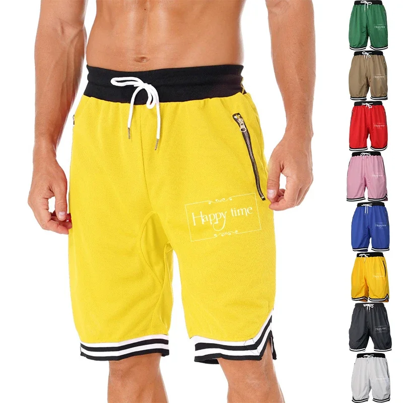 

Летние мужские повседневные спортивные штаны для фитнеса, баскетбола, дышащая сетка, свободные модные спортивные штаны в стиле хип-хоп, шорты