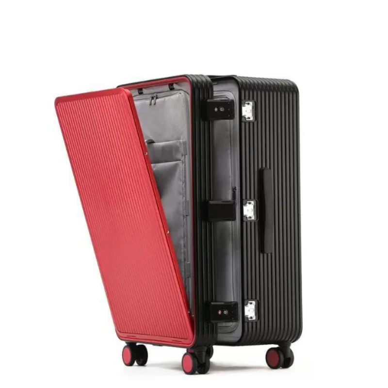 All-Aluminum Magnesium Alloy Luggage Large Trolley Case Capacity Universal Wheel Front Open Trave Suitcases Password Board box