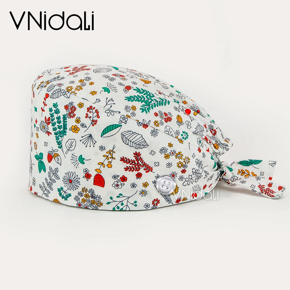 Multicolor Cartoon Anime Printing Verstelbare Scrubs Hoed Schoonheidssalon Verpleging Cap Laboratorium Meubi Per Infermiere Scrubs Cap