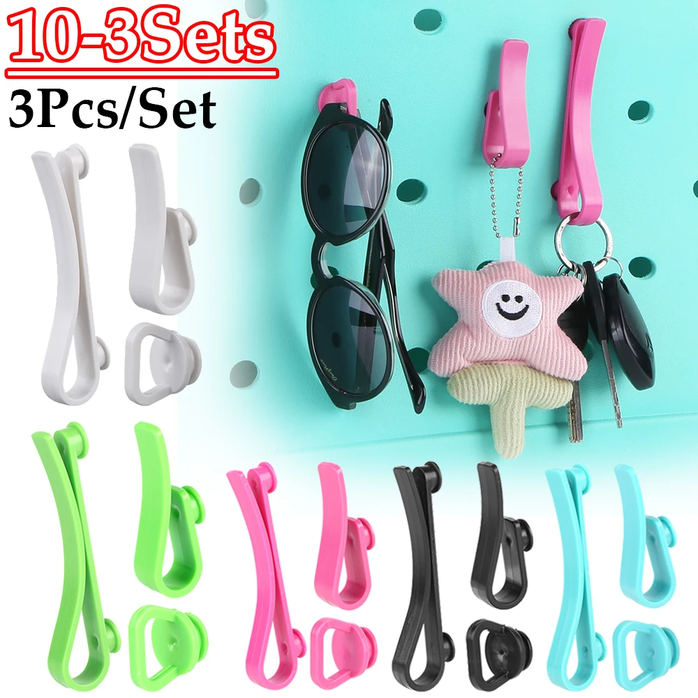 10-3Sets Hooks Accessories for Bogg Bags Insert Charm Hooks Holder For Boggs Beach Bag Beach Pool Hole Bag Storage Hooks