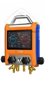 Системы! Цифровой манометр Elitech LMG-10, манометр HVAC с двухходовым клапаном и температурными зажимами