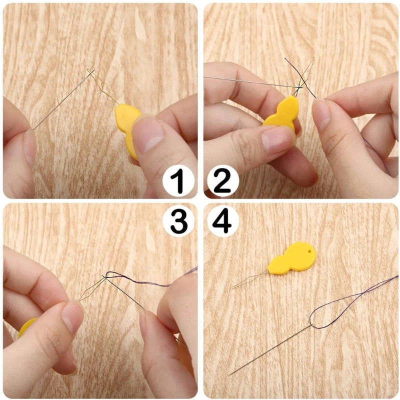 3 Size Thin Beading Embroidery Needles with Needle Threaders Jewelry Making Tool