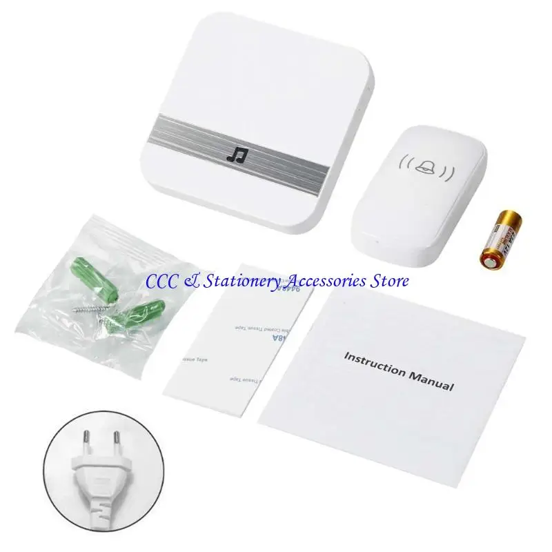 Q1JC EU US PLUCT AC 90-260V اللاسلكي جرس الباب 50 حلقات 300 متر عن بعد لمسافة اللمس زر الباب 5 مستويات قابلة للتعديل فولو