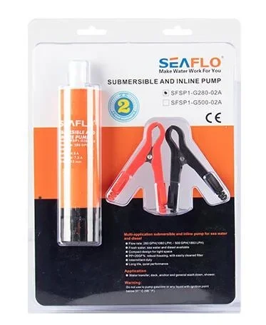 SEAFLO Portable Linear Pump 12V 280GPH SFSP1-G280-02A / 12V 500GPH SFSP1-G500-02A For RV Yacht Submersible Pump