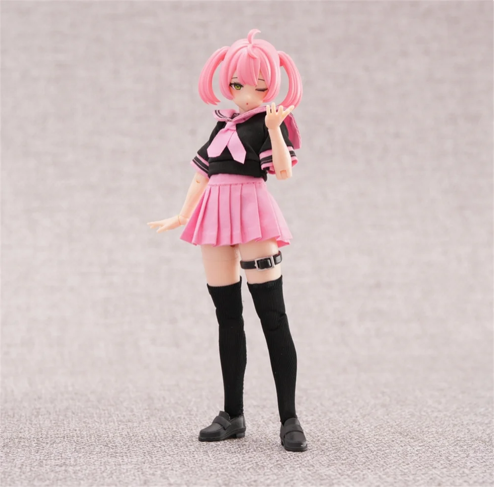 Em estoque escala 1/12 série 99s doce uniforme de estudante gola de marinheiro conjunto de saia plissada para corpo de figura de ação azone de 6 poleg