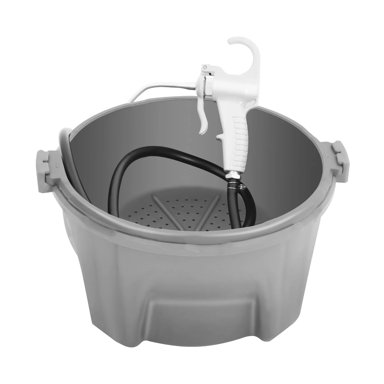 Handheld Oiler Bucket with Oil Gun, Plastic Oil Gun Drum Set, Portable Manual Threading Pipe Machine, Suitable for Pipe Threader Tools