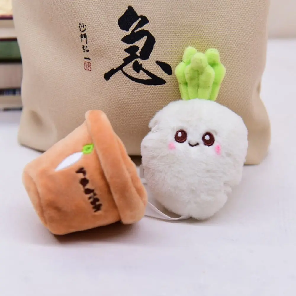 Car Accessory Alloy Plush Toy Hanging Ornament Korean Style Key Chain Pulling Out Carrot Key Chain Car Key Ring Bag Pendant