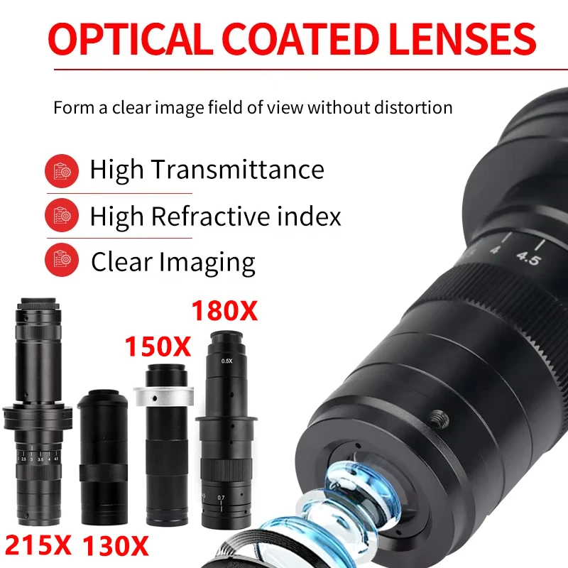 215X 180X 130X 150X Microscope Lens Adjustable Magnification