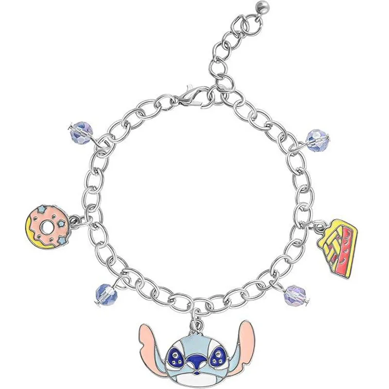 Pulsera de punto de baile Hula Kawaii de Disney, pulsera de personaje de Anime de dibujos animados Kawaii, accesorios de joyería ajustables, regalos de cumpleaños