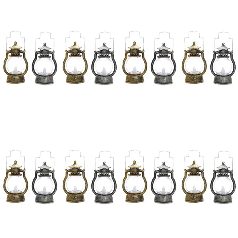 

16 шт. светодиодные фонарики, украшения, уличный подвесной фонарь, ретро-декор фонаря для патио, крыльца, украшения фермерского дома