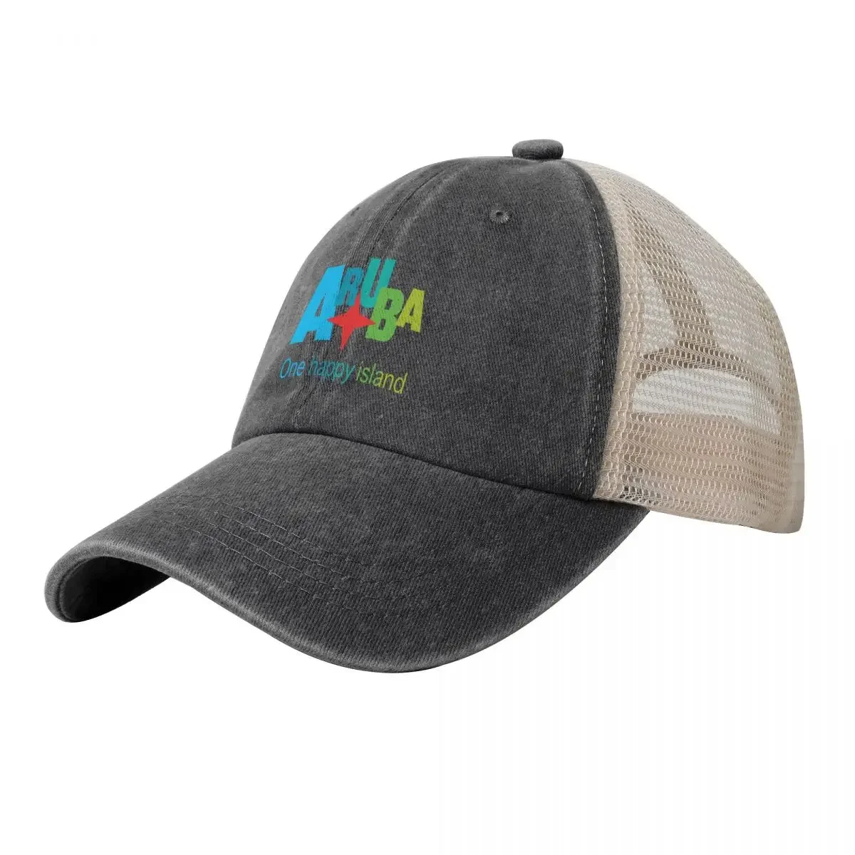 

Aruba One Happy Island - all in colors. Baseball Cap beach hat hiking hat Men's Women's