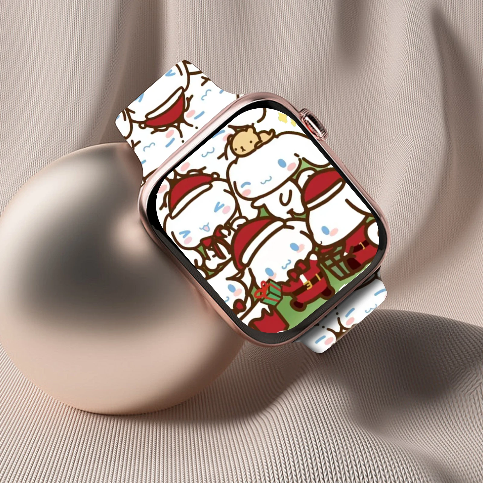 

Christmas Series Cinnamoroll Watch Band for Apple Watch 11/10/9/8 Replaceable Silicone Band for Apple Watch 46mm 44mm 42mm 41mm