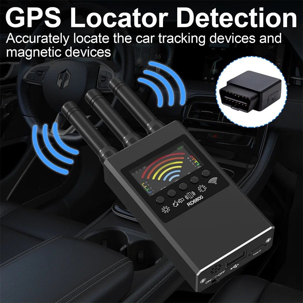 Versteckte Kamera Detektor Anti-Spion Auto GPS Tracker Abhörgerät Bug RF Wireless Alle Signal Scanner Gadget Sicherheit Schutz