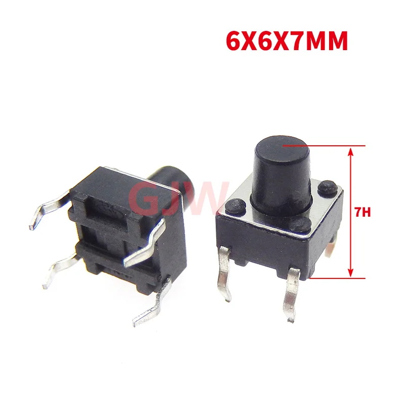 20PCS/100PCS 6X6x7mm 4PIN dip TACT push button switch Micro key power tactile switches 6x6x7 6*6*7MM Light touch