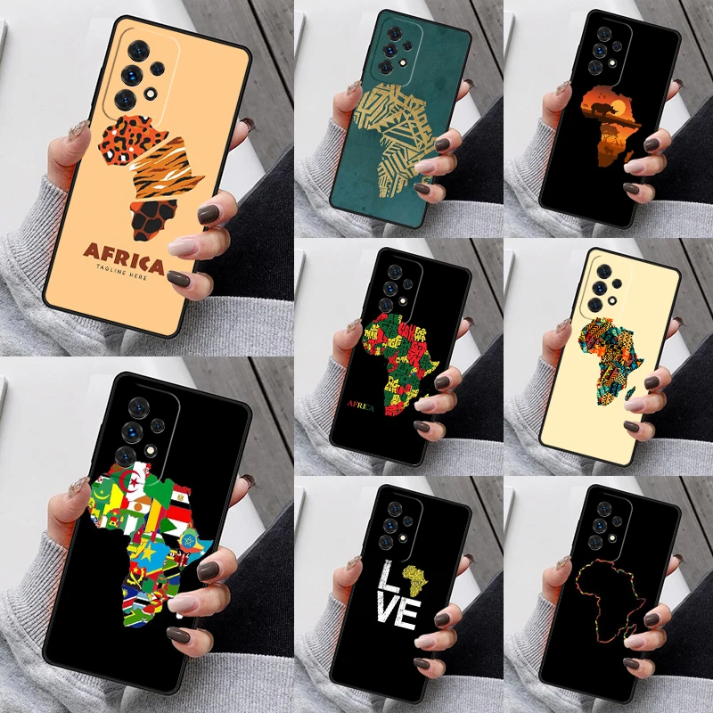 Coque de téléphone peinte avec carte d'afrique et géographie, étui pour Samsung Galaxy S25 S23 S30 S8 S21 S20 FE S24 S22 Note 10 20 Plus lite Ultra