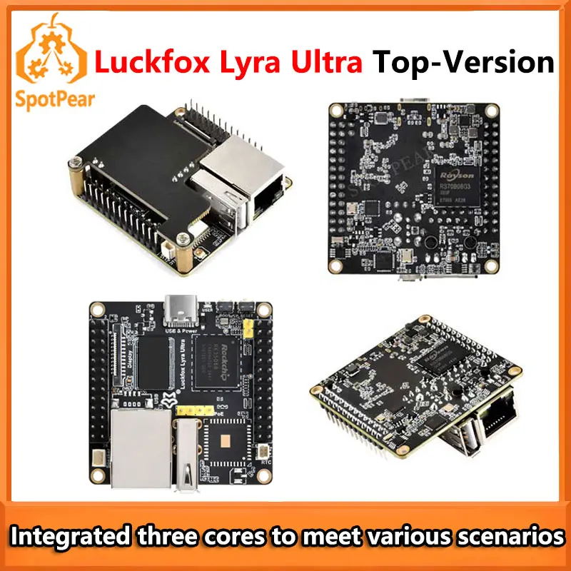 Top-Version Luckfox Lyra Ultra RK3506B OnBoard EMMC-8GB Mic Option WiFi6 /PoE With Audio and Display Port
