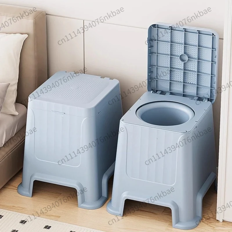 Foldable Bedside Commode No-Clean Odor-Proof Portable Toilet Thickened Potty for Elderly Home Care