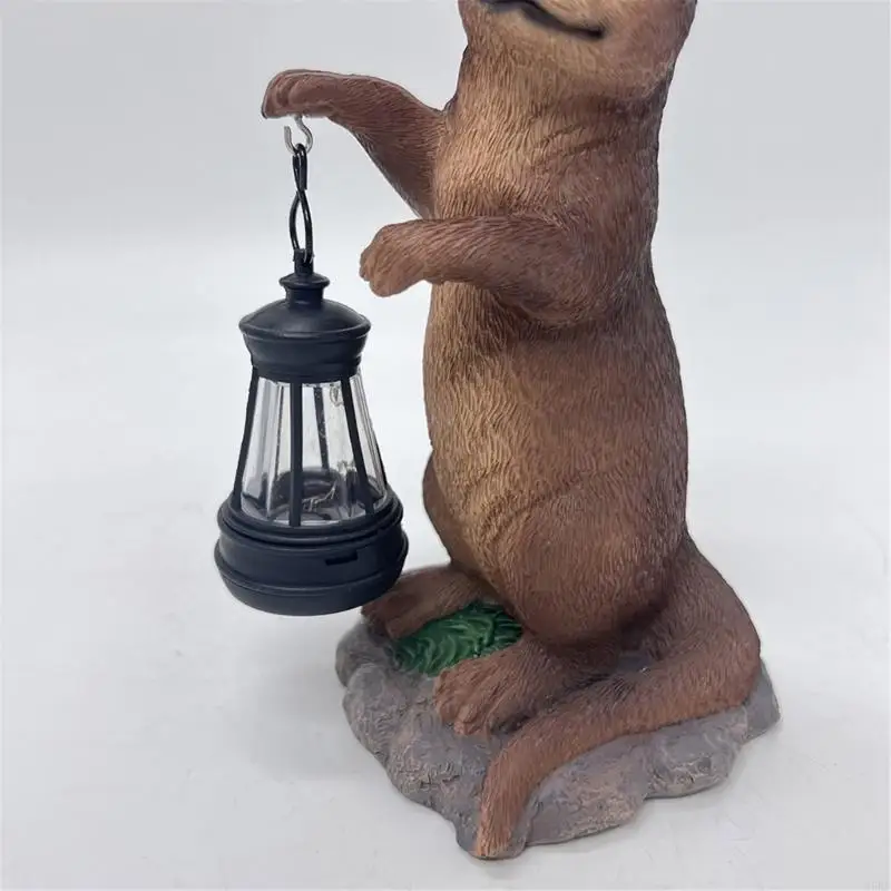 Enchanting Resin Animal Statue With Solar Panel For deck Landscape lighting 55KF