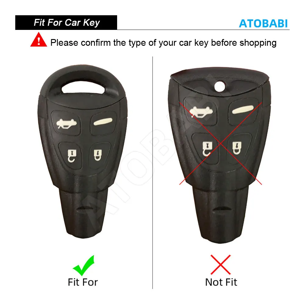 Leather Car Key Case For SAAB 2008 2009 2010 2011 9-3 9-5 93 95 4 Buttons Smart Remote Fobs Cover Protector Bag Auto Accessories view 2