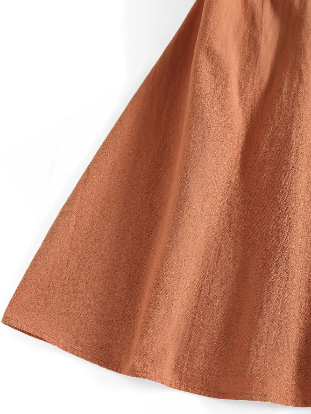 ZAFUL Women's Fashion Round Collar Backless Puff Sleeve A Line Smock Mini Dress