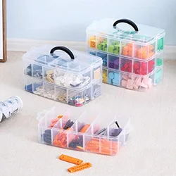 3 Layer Stackable Storage Container Clear Plastics Adjustable Compartments Lego Toy Boxes Bead Jewelry Sewing Supplies Organizer