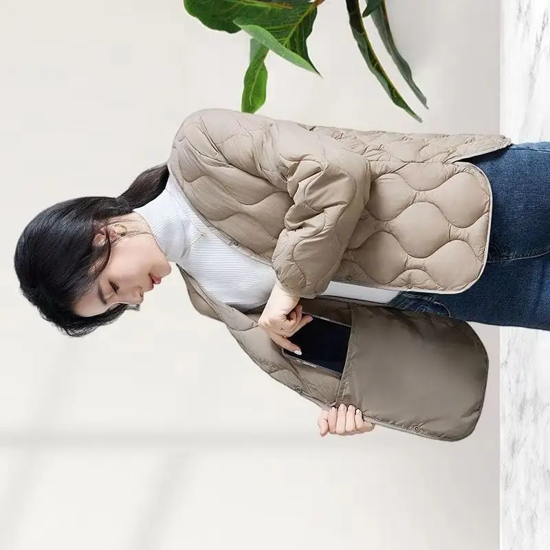 Lightweight Down Coat Women Parkas Short 2026 New Autumn Winter Wear Bottom Warm Cotton Padded Jacket Liner Small Outwear Female
