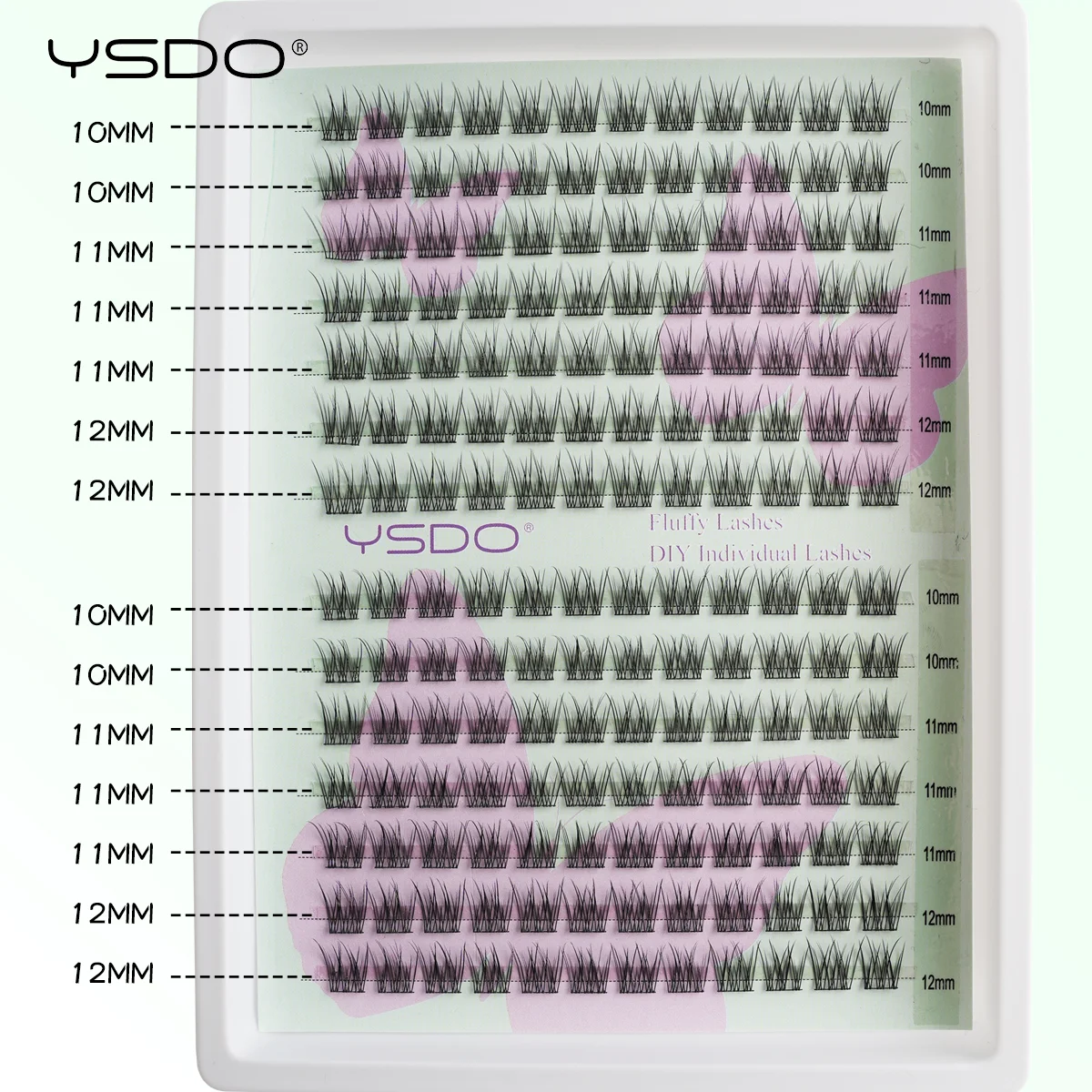 YSDO 10/14 Reihen natürliche Wimpernverlängerung vorgefertigte Volumenfächer einzelne Wimpern Nerz falsche Wimpern Cluster Wimpern Make-up Zilien – Detail 5
