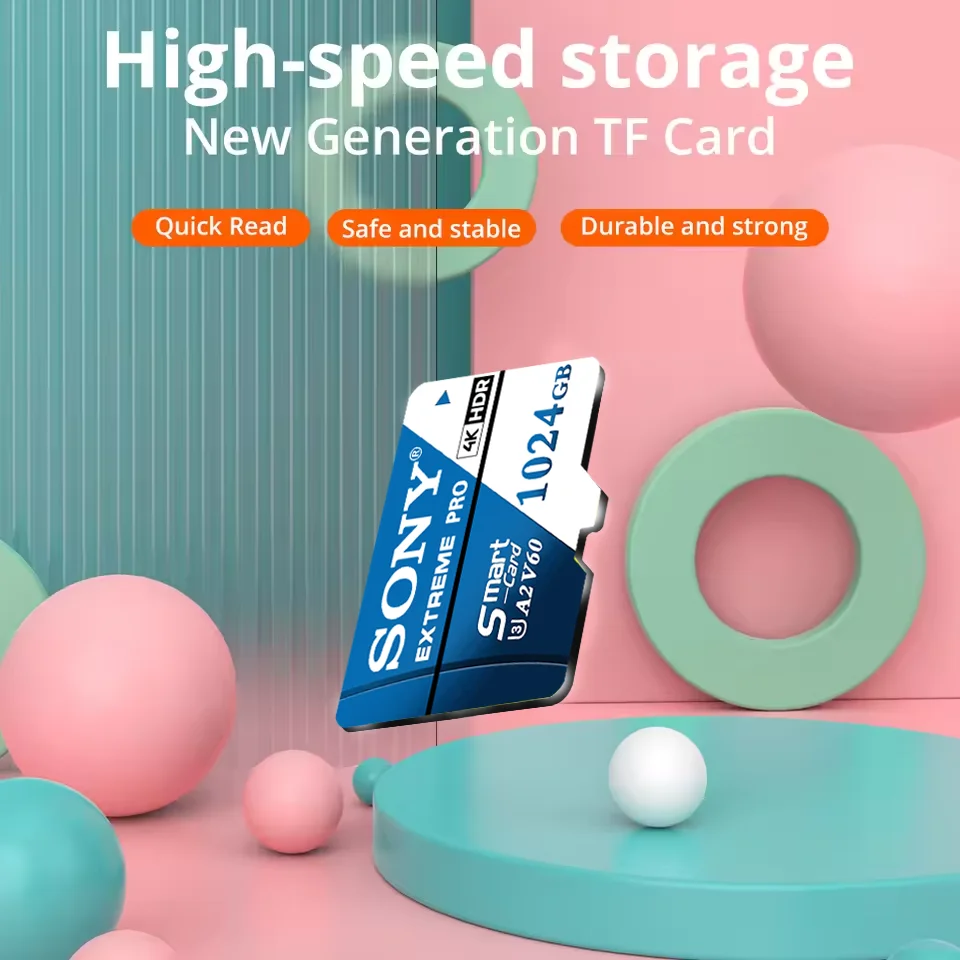 SONY High Speed Micro SD Card 128GB/256GB/512GB/1TB Class 10 UHS-I TF Flash Memory Card for USB Pen Drive